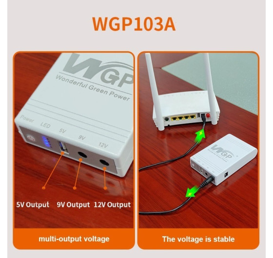 Джерело безперебійного живлення ДБЖ WGP UPS-103A для роутера