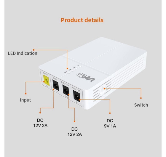 Джерело безперебійного живлення ДБЖ WGP UPS-301 для роутера