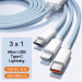 Кабель Basemo CM-102UW 3в1 USB - Micro USB / Type-C / Lightning 100 Вт