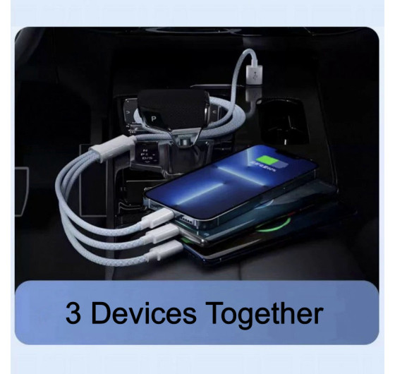 Кабель Basemo CM-102UW 3в1 USB - Micro USB / Type-C / Lightning 100 Вт