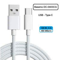 Кабель Basemo DC-0403CG USB - Type-C 0.3м 100Вт