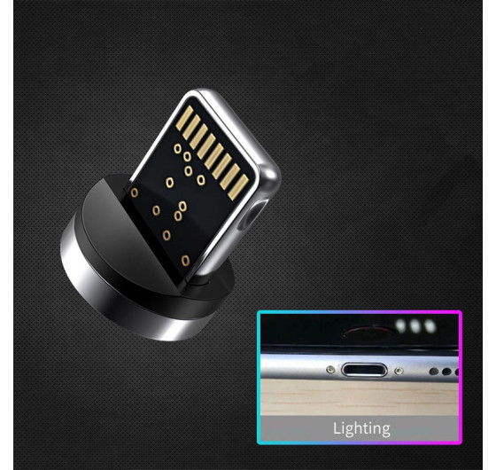 Кабель Magnetics MC-12B 3в1 магнітний USB - Micro USB / Type-C / Lightning 66 Вт