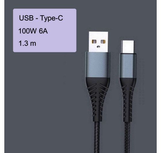 Кабель QiYGER DC-07C USB - Type-C 1м 100Вт