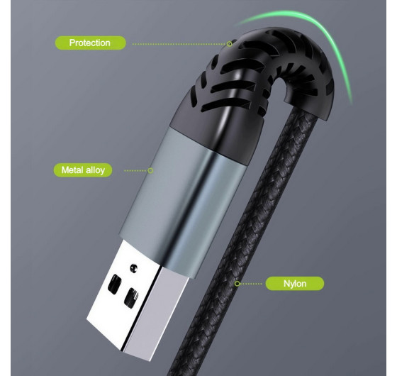 Кабель QiYGER DC-07C USB - Type-C 1м 100Вт