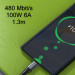 Кабель QiYGER DC-07L USB - Lightning 1м 100Вт