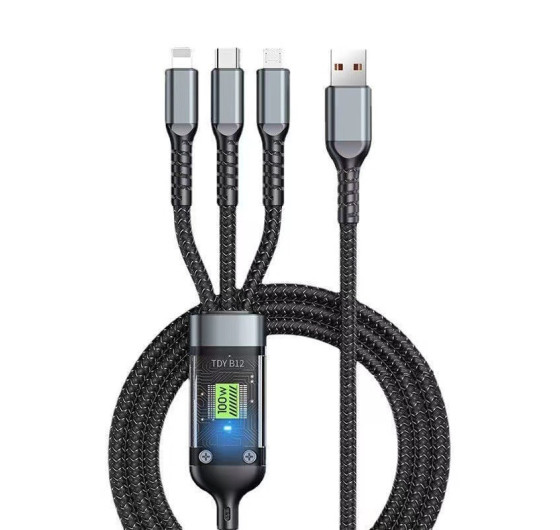 Кабель Segment CM-101UG 3в1 USB - Micro USB / Type-C / Lightning 100 Вт