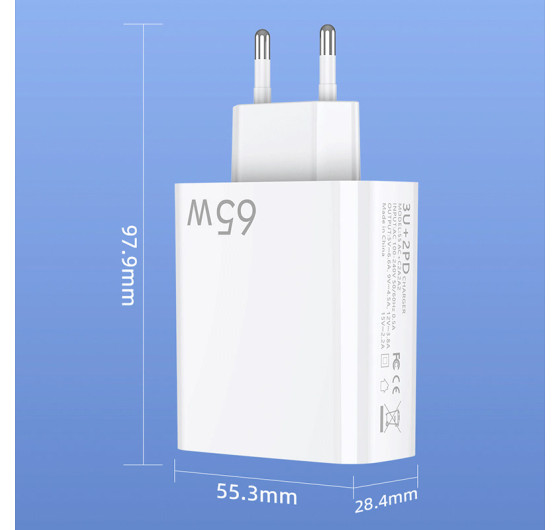 Зарядний пристрій Fast Charge PD-0565W 65Вт