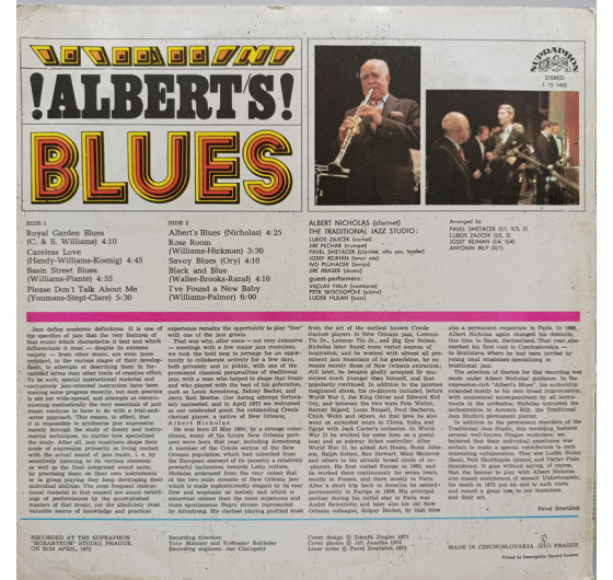 Albert Nicholas and The Traditional Jazz Studio - Albert's Blues