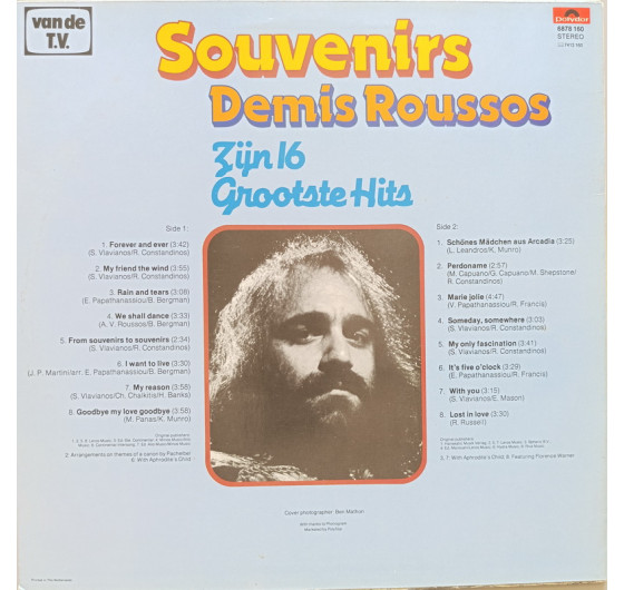 Demis Roussos - Souvenirs Zijn 16 Grootste Hits