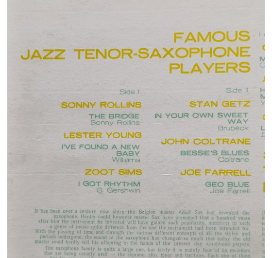 Famous Jazz Tenor-Saxophone - Sonny Rollins