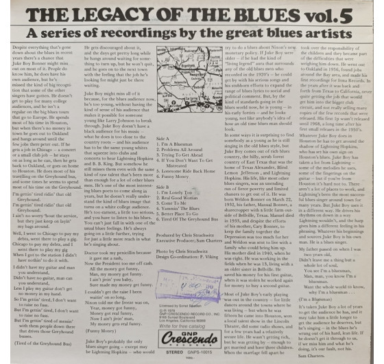 Juke Boy Bonner - The Legacy Of The Blues Vol. 5