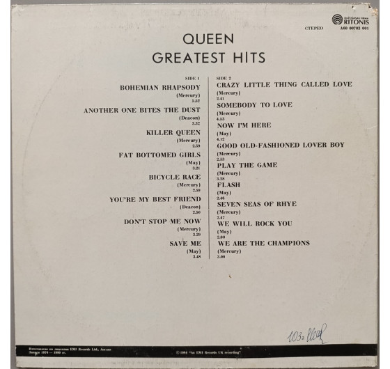 Queen - Greatest Hits (Ritonis)