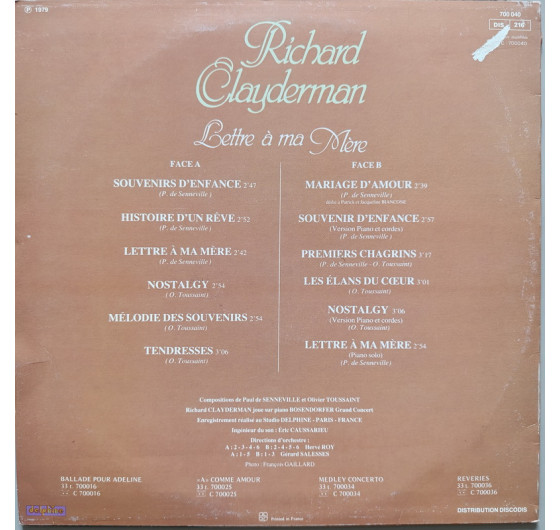 Richard Clayderman - Lettre A Ma Mere