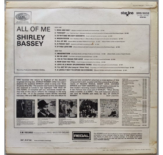 Shirley Bassey - All Of Me