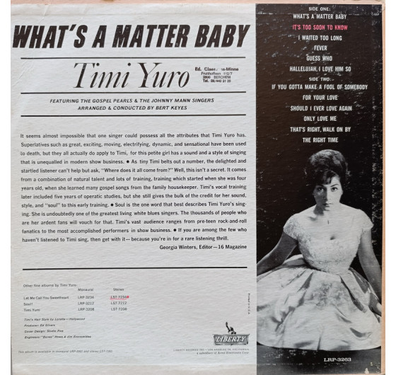 Timi Yuro - What's A Matter Baby